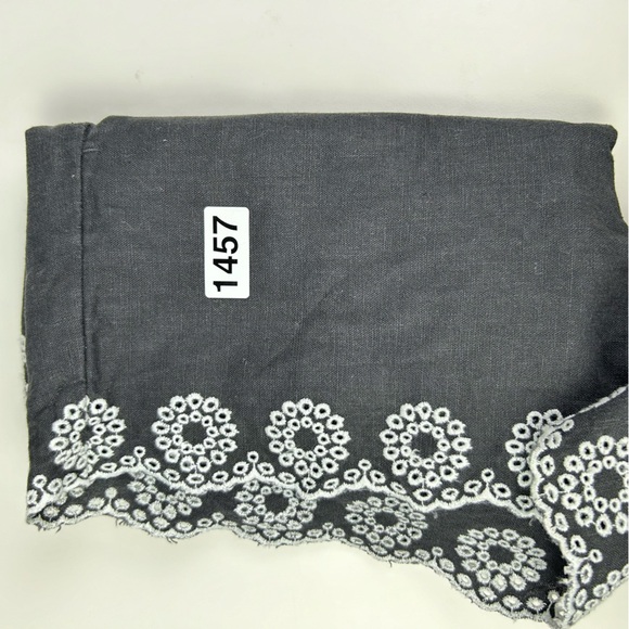 J. Crew Linen Blend  Embroidered Scallop Hem Shorts Size‎ S - Picture 9 of 10